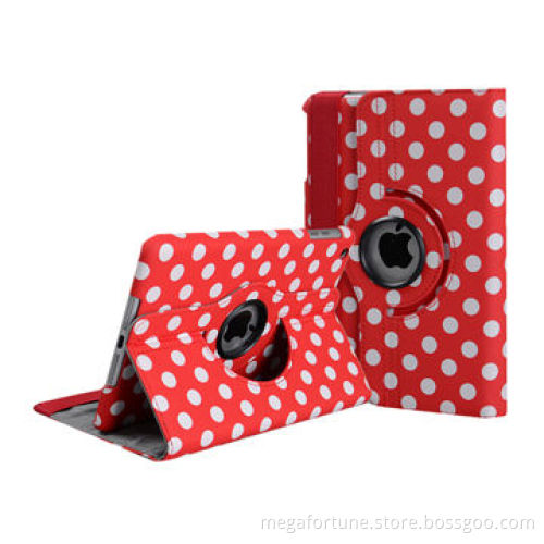 Polka dot pattern leather case for iPad 5, wallet function, manufacturer